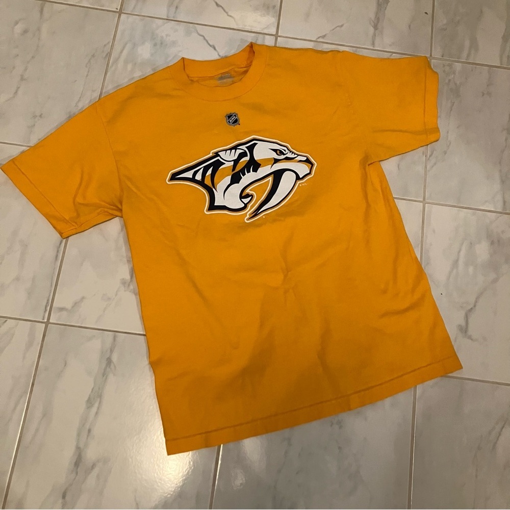 Reebok nhl Nashville predators yellow Cotton Tee. PK Subban. EUC!